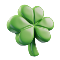 AI generated Lucky four-leaf clover symbol of Irish fortune. St. Patrick's day concept on transparent background png