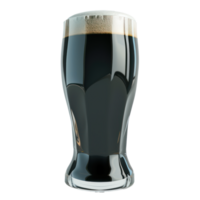 AI generated Pint glass of dark stout beer with rich foam. St. Patrick's day concept on transparent background png