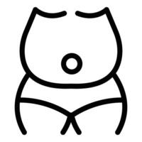 Fat belly icon outline vector. Obese body shape vector