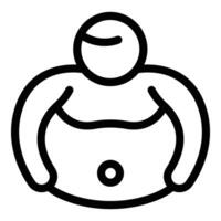 exceso de peso humano icono contorno vector. obeso cuerpo forma vector