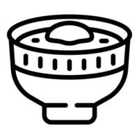 Borsch with sour cream icon outline vector. Traditional borscht recipe vector