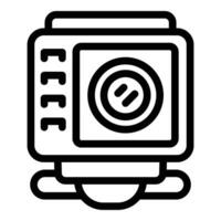 Compact outdoor camera icon outline vector. Action mode session vector