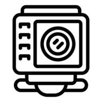 Compact outdoor camera icon outline vector. Action mode session vector