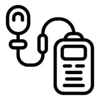 Radio lapel microphone icon outline vector. Wireless interview mic vector