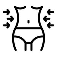 Skinny belly icon outline vector. Sport body shape vector