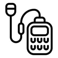 Small digital lapel mic icon outline vector. Lavalier broadcast microphone vector