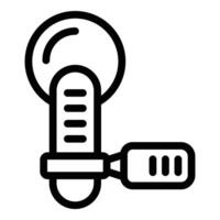 Collar lapel mic icon outline vector. Broadcast microphone vector