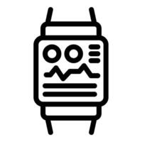 Fitness watch icon outline vector. Monitoring activity vector