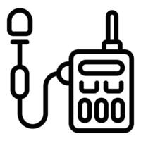 Hands free microphone icon outline vector. Speaker lavalier mic vector