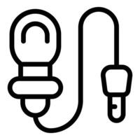 Lapel mic icon outline vector. Interview tiny speaker vector