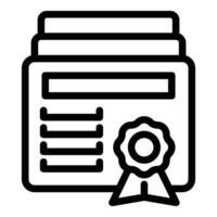 Skill development certificate icon outline vector. Talent improvement vector