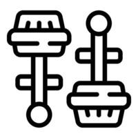 Suit cufflinks icon outline vector. Pair of linked studs vector