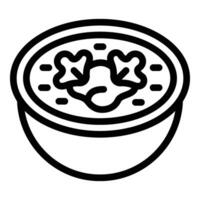 Homemade delicious borsch dish icon outline vector. Traditional veggies borscht vector