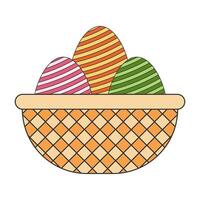 Easter eggs flat design on white background vector