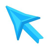 Blue pointer cursor arrow modern style. Computer mouse click vector