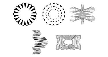 Geometric shapes. Universal retro futuristic universal trendy shapes vector