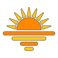 Sun Weather on isolated white background vector