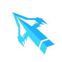 Futuristic blue pointer cursor arrow. Computer mouse click vector