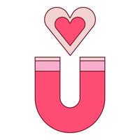 Magnet attracting heart concept on white background vector