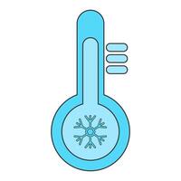 Cold temperature thermometer or temperature indicate. weather on isolated white background vector