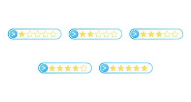 estrella clasificación símbolo. conjunto de Insignia clasificación con estrella vector