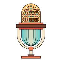 Retro, vintage microphone isolated on white background vector
