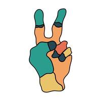 Retro two fingers. Hand Drawn retro style vector