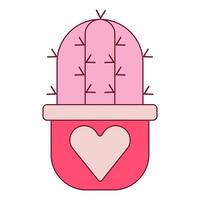 Cute love cactus. Heart cactus elements vector