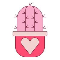 Cute love cactus. Heart cactus elements vector