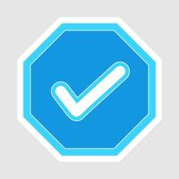 Symbols Approved and Accepted blue checkmark isolated on white background vector