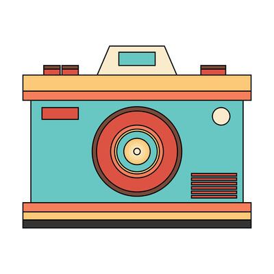 Retro vintage camera isolated on white background