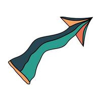 Retro arrow direction. Hand Drawn retro style vector