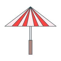 Japanese traditional umbrella. Oriental style abstract geometry wave and paper vector