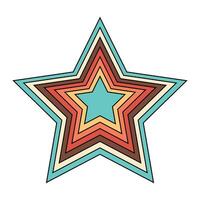 Retro star shape isolated on white background vector