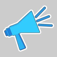 Electric megaphone symbol with sound. Megaphone on a gray background vector