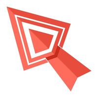 Futuristic red pointer cursor arrow. Computer mouse click vector