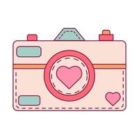 Camera with love lens isolated on a white background vector