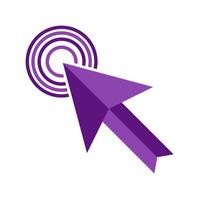 Flat purple pointer cursor arrow. Computer mouse click vector