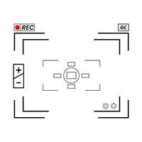 cámara visor monitor interfaz en blanco antecedentes vector