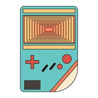 dibujos animados retro artilugio juego dispositivos viejo. gamepad vídeo juego controlador vector