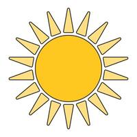 Yellow sun weather on isolated white background vector