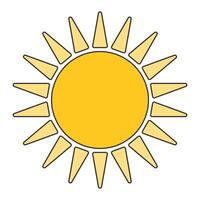 Yellow sun weather on isolated white background vector