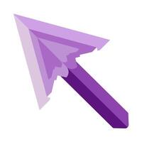 Purple pointer cursor arrow flat style. Computer mouse click vector