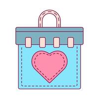 Calendar with heart on a white background vector