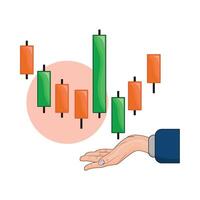 illustration of candlestick chart vector