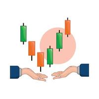 illustration of candlestick chart vector