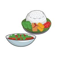 illustration of nasi liwet vector