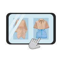 illustration of online clothes shopping vector