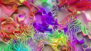 AI generated Abstract twisted holographic animation.Abstract liquid gradient background animation. video