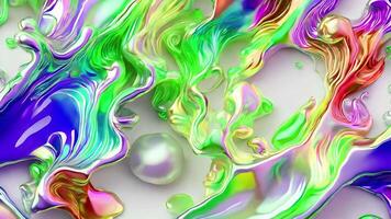 AI generated Abstract twisted holographic animation.Abstract liquid gradient background animation. video